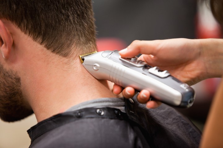 Man having a haircut