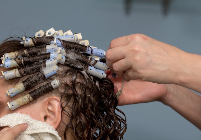 Perm at the beauty salon